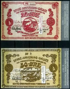 Greenland 2017 Money, Old Banknotes: Bird & Seal, Minisheets, UNM / MNH - Picture 1 of 1