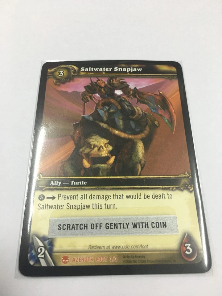 Wow World of Warcraft TCG Saltwater Snapjaw Unscratched Loot card x1 *READ* - Bild 1 von 1
