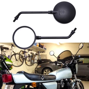 Espejos retrovisores redondos negros estilo negro para Kawasaki Z1 KZ900 KZ1000 - Imagen 1 de 11