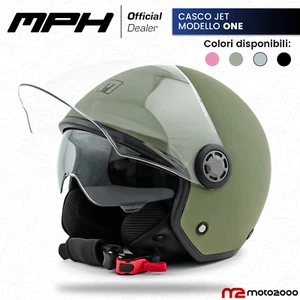 CASCO JET ATO MPH ONE OMOLOGATO DOPPIA VISIERA MOTO SCOOTER PER VESPA UOMO DONNA - Foto 1 di 10