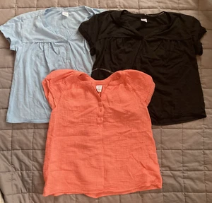 Lot of 3 Time And Tru Maternity Pullover Tops-Size S & M-Coral-Blue-Black - Picture 1 of 16