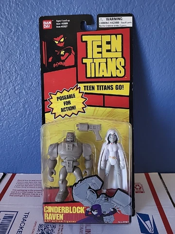 NEW Bandai Teen Titans Poseable Action Figures 3.5" White Raven and Cinderblock Cover