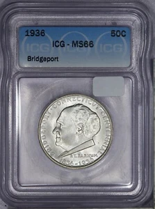 1936 Bridgeport Half Dollar 50c ICG MS66 - Picture 1 of 2