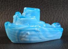 Boyd's Crystal Art Glass TEDDY THE TUGBOAT #46 ALPINE BLUE 4-15-98 Slag NOS