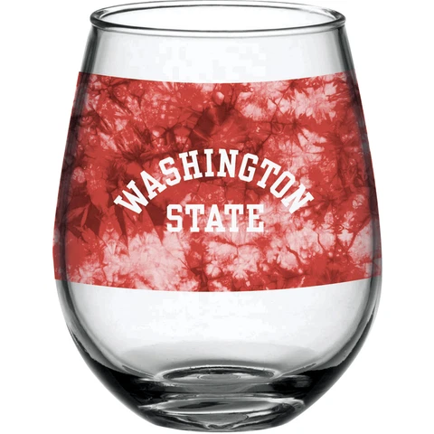 Washington State Cougars 15oz. Vintage Tie-Dye Stemless Wine Glass Cover