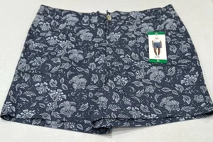 Jachs Girlfriend Women's Stretch Satin Chino Shorts, Blue, Size XL - Picture 1 of 4