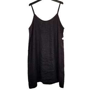 Heydari Damen Leinen schwarz transparent Kleid Gr. XL ärmellos Strand Sommer Urlaub - Bild 1 von 5