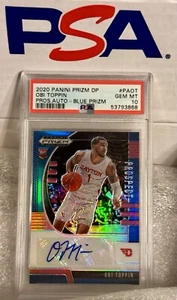 2020 Panini Prizm Draft Picks Blue Prizm Auto Obi Toppin RC #/149 PSA 10 GEM MT - Picture 1 of 2
