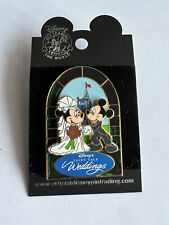 Disney Fairy Tale Weddings Stained Glass Mickey and Minnie 3D Pin NEW ON CARD