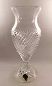 Waterford Crystal - Arrington - 8 1/4"h Spiral Cut Glass Footed Vase with Label - Picture 1 of 7