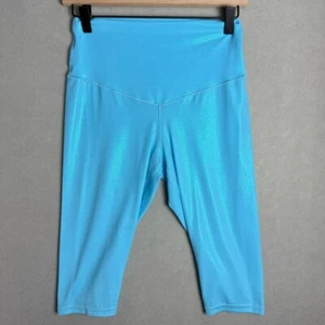 Offline By Aerie Real Me Crop High Rise Yoga Pants Blue Shine size L - Picture 1 of 11