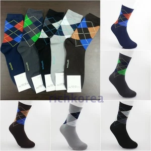 5 pares Moda Vestido Informal Colorido Diseño Argyle Algodón Calcetines Adulto talla 7~10 - Imagen 1 de 7