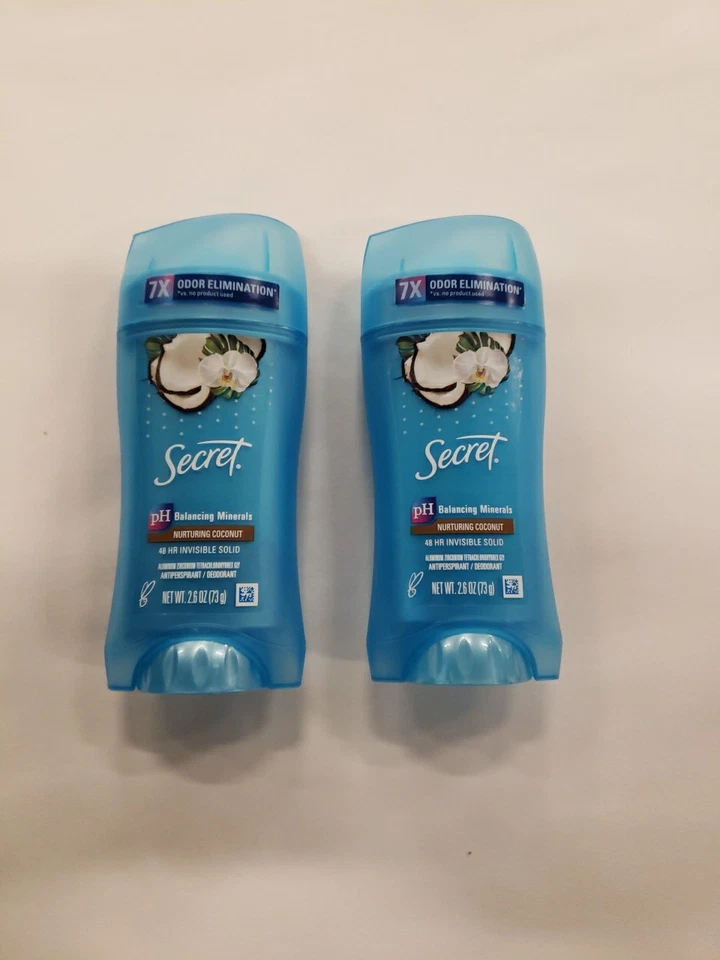 Secret Coconut Scent Invisible Solid Deodorant Antiperspirant 48 HR 2.6 Oz