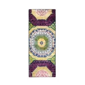 2'6"x6'5" Colorful Mamluk Design Silk with Wool Hand Knotted Runner Rug G75701 - Picture 1 of 7