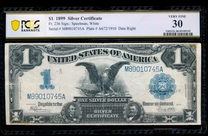 AC Fr 236 1899 $1 Silver Certificate PCGS 30 BLACK EAGLE - Picture 1 of 2