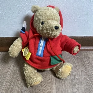 Vintage Gund Classic Pooh 10" Plush Bear Disney Red Hoodie - Picture 1 of 8