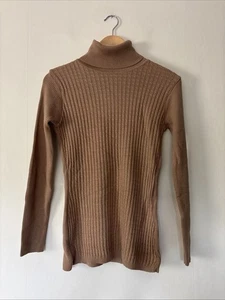 Balenciaga maglione girocollo marrone beige misto lana cashmere circa UK 8-10 - Foto 1 di 7