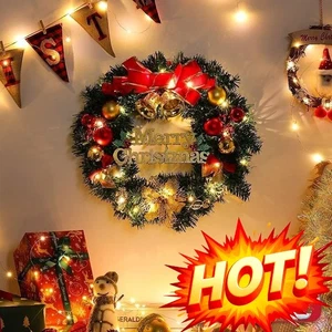 12in Wreath Garland Front Door Ornaments Wall Home Decor Xmas Gifts - Bild 1 von 12