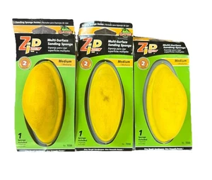 Zip Sanding Sponge Holder w/ Grip Handle & 120-Grit Sander Sponge -7233 - 3 PACK - Picture 1 of 5
