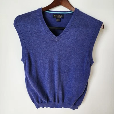 Brooks Brothers 100% Supima Cotton V-Neck Sweater Mens Medium Purple - Image 1 of 4