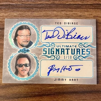 2020 Leaf Ultimate Signatures Ted Dibiase / Jimmy Hart Dual Auto 1/10 RARE - Image 1 of 2