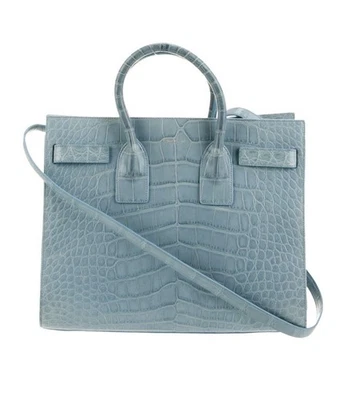 Saint Laurent Genuine Alligator Sac De Jour $33,500 Blue Size Small - Image 1 of 4