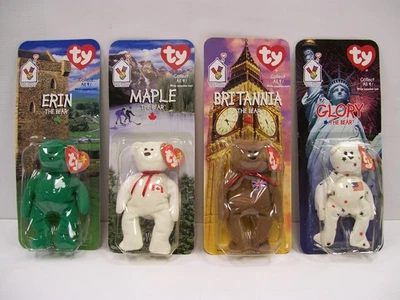 LOTE 4 Ty McDonalds Beanie Baby Erin The Bear Errores 1993 OakBrook &Othrs en8308 Foto 1 de 4