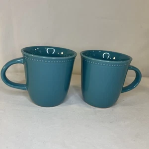 Juego de 2 tazas/tazas de té de café turquesa azul aguamarina American Atelier - Imagen 1 de 10