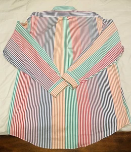 Camisa Polo Años 90 XL Ralph Lauren "BLAIRE" Multicolor Rayas Abotonadas Cuello - Imagen 1 de 9