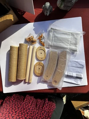 Hamaca para gato montada en la pared madera gatito cama colgante muebles para mascotas 2 peldaños Foto 1 de 2