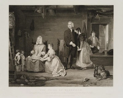 BURNET (*1781) nach NEWTON (*1795), Vicar of Wakefield,  1830, Sst. Realismus - Bild 1 von 4