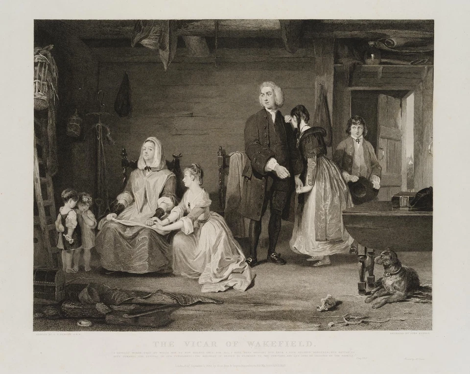 BURNET (*1781) nach NEWTON (*1795), Vicar of Wakefield,  1830, Sst. Realismus - Bild 1 von 4