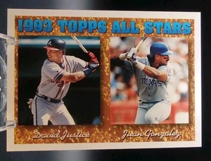 Topps All Stars #389 1994 Topps 1993 Juan González/David Justice como nuevo - Imagen 1 de 2