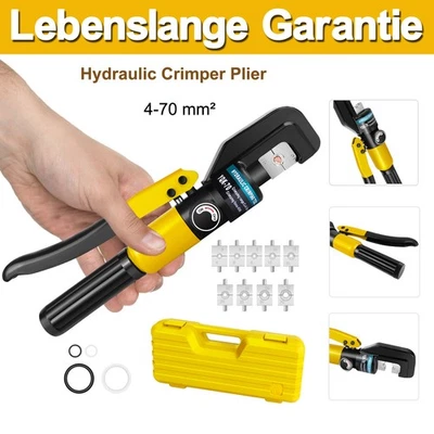 DAYPLUS Hydraulische Presszange Crimpzange 4-70 mm² Quetschzange Kabelschuhe Zange