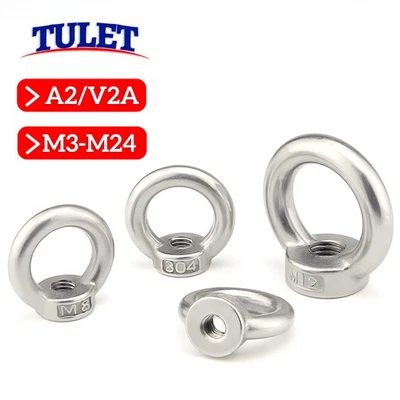 Ringmutter DIN 582 Edelstahl A2 Ring Öse Muttern M3 M4 M5 M6 M8 M10 M12 M16 M20 - Bild 1 von 3