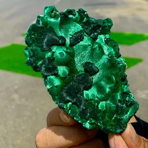 169G Natur Samt Malachit Stein Katzenauge Cluster Roh Mineral Probe - Bild 1 von 16