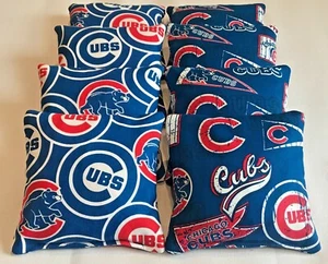 CHICAGO CUBS CORNHOLE BEAN BAGS 8 TOSS GAME WATERPROOF ALL WEATHER WASHABLE - Picture 1 of 1