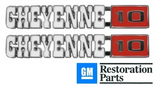 Par de 10 emblemas de guardabarros con sujetadores 67 Super para camioneta Chevy C10 71-72 diestro/derecho Cheyenne Foto 1 de 4