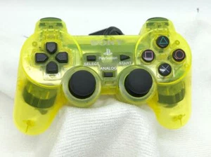 Official SONY PlayStation 2 Clear Lemon Yellow Controller PS2 - Picture 1 of 2