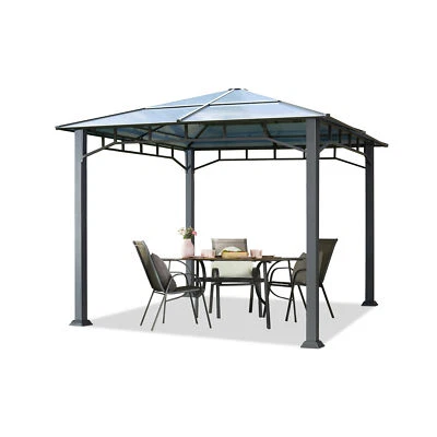 Gartenpavillon 3x3 m Hardtop Dach ALU Rahmen Pavillon Gartenzelt Pergola  - Bild 1 von 4