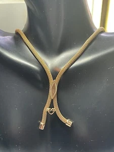 Collar Lariat vintage Sarah Coventry tono malla dorada 18 pulgadas - Imagen 1 de 11