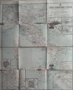 Carta ferroviaria d'Italia e Linee di Navigazione. - 1920 - Foto 1 di 2