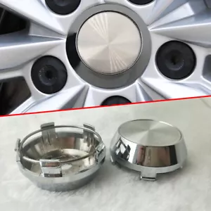 4Pcs Silver Car Tire Wheel Hub Center Caps Covers for Rims Trims Accessories - Picture 1 of 14