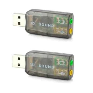 2X USB Sound Card Audio Adapter For Desktop Laptop Notebook Computer - Picture 1 of 1