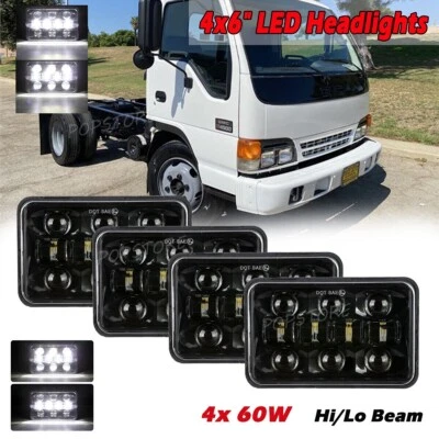 Faros LED 4x6" pulgadas haz HI/LO para serie 60/80 H4656/H4651/4651/4652 4 un. Foto 1 de 4