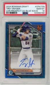 2024 Bowman Draft Trey Snyder 1st Bowman Blue Wave Auto /150 PSA 10 - Picture 1 of 2