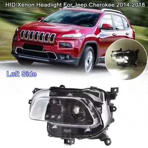 Left Driver Side Headlight Lamp HID Xenon Projector For Jeep Cherokee 2014-2018 - Picture 1 of 11