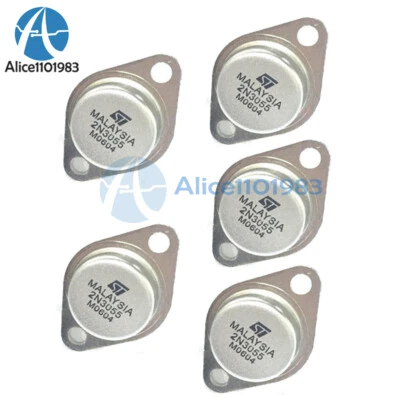 5PCS TRANSISTOR ST TO-3 2N3055 NPN AF Amp Audio Power Transistor 15A / 60V - Image 1 of 4