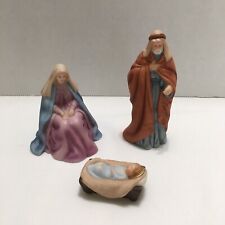 Nativity Miniature Figures Ceramic Joseph Mary Jesus - O Holy Night Avon