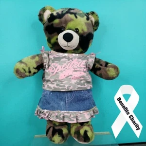 Build a Bear Camo Bear Military Build-a-bear Denim with Pink Camo Outfit Spoiled - Picture 1 of 8